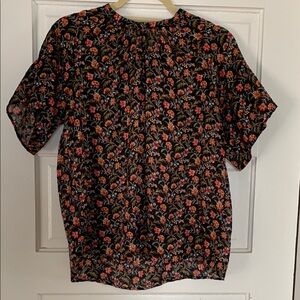 Floral Black Blouse